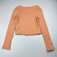 Load image into Gallery viewer, Girls Pavement, orange stretch cotton ribbed cropped long sleeve t-shirt, embroidered, GUC, size 8,  