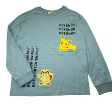 Load image into Gallery viewer, Unisex Pokemon, Pikachu cotton long sleeve t-shirt, embroidered, EUC, size 12,  