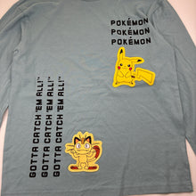 Load image into Gallery viewer, Unisex Pokemon, Pikachu cotton long sleeve t-shirt, embroidered, EUC, size 12,  