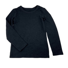 Load image into Gallery viewer, Unisex M&amp;S, black cotton blend fleece lined long sleeve t-shirt, EUC, size 5-6,  