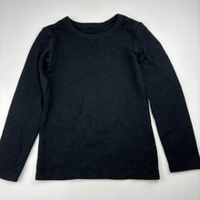 Load image into Gallery viewer, Unisex M&amp;S, black cotton blend fleece lined long sleeve t-shirt, EUC, size 5-6,  