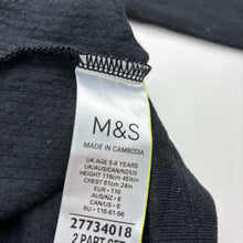 Load image into Gallery viewer, Unisex M&amp;S, black cotton blend fleece lined long sleeve t-shirt, EUC, size 5-6,  