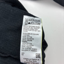 Load image into Gallery viewer, Unisex M&amp;S, black cotton blend fleece lined long sleeve t-shirt, EUC, size 5-6,  
