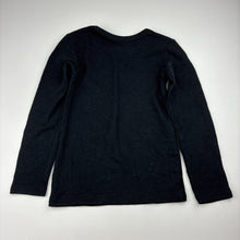 Load image into Gallery viewer, Unisex M&amp;S, black cotton blend fleece lined long sleeve t-shirt, EUC, size 5-6,  
