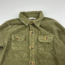 Load image into Gallery viewer, Unisex Milkshake, green corduroy cotton long sleeve shirt, EUC, size 3,  