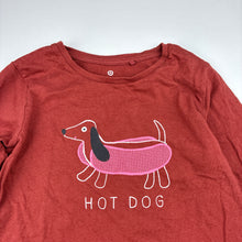 Load image into Gallery viewer, Unisex Target, rust marle organic cotton long sleeve t-shirt, dog, EUC, size 7,  