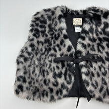 Load image into Gallery viewer, Girls POPPY -&amp;- POM, faux fur sleeveless jacket / vest, leopard print, EUC, size 2,  