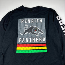 Load image into Gallery viewer, Unisex NRL, Penrith Panthers cotton blend long sleeve t-shirt, FUC, size 10,  