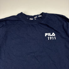 Load image into Gallery viewer, Unisex FILA, navy cotton long sleeve t-shirt, GUC, size 10,  