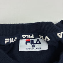 Load image into Gallery viewer, Unisex FILA, navy cotton long sleeve t-shirt, GUC, size 10,  