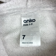 Load image into Gallery viewer, Girls Anko, grey cotton blend fleece lined hoodie, GUC, size 7,  