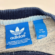Load image into Gallery viewer, Girls Adidas, navy cotton sweater, polka dots, wash fade, FUC, size 11-12,  
