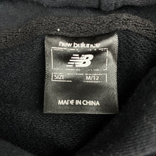 Load image into Gallery viewer, Unisex New Balance, black cotton blend fleece lined hoodie, GUC, size 12,  