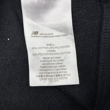 Load image into Gallery viewer, Unisex New Balance, black cotton blend fleece lined hoodie, GUC, size 12,  