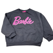 Load image into Gallery viewer, Girls Barbie, charcoal cotton blend sequin fleece lined sweater, embroidered, EUC, size 6,  