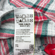 Load image into Gallery viewer, Unisex M&amp;S, check flannel cotton pyjama top, GUC, size 4,  