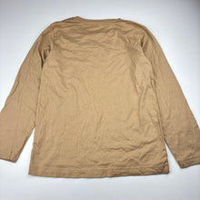 Load image into Gallery viewer, Unisex KID, tan organic cotton long sleeve t-shirt, mountains, EUC, size 8,  