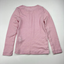 Load image into Gallery viewer, Girls BLUE INK Thermals, striped wool long sleeve t-shirt, EUC, size 6-7,  