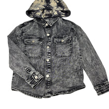 Load image into Gallery viewer, Unisex Breakers, stretch denim hooded long sleeve shirt, GUC, size 7,  
