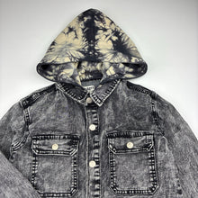 Load image into Gallery viewer, Unisex Breakers, stretch denim hooded long sleeve shirt, GUC, size 7,  