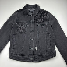 Load image into Gallery viewer, Girls PAVEMENT, stretch denim sequin jacket, GUC, size 8,  