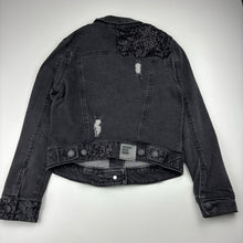 Load image into Gallery viewer, Girls PAVEMENT, stretch denim sequin jacket, GUC, size 8,  