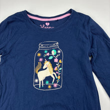 Load image into Gallery viewer, Girls Target, navy cotton long sleeve t-shirt, unicorn, GUC, size 7,  