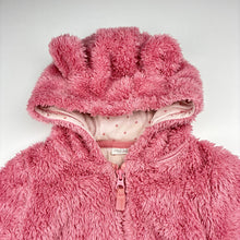 Load image into Gallery viewer, Girls Next, pink zip fleece hooded jacket, animal ears, FUC, size 1,  