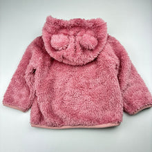 Load image into Gallery viewer, Girls Next, pink zip fleece hooded jacket, animal ears, FUC, size 1,  
