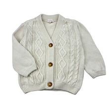 Load image into Gallery viewer, Unisex SPORTSCRAFT, cream cotton cable knit cardigan, EUC, size 1,  