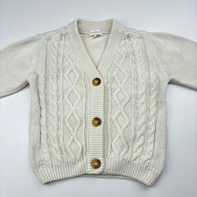Load image into Gallery viewer, Unisex SPORTSCRAFT, cream cotton cable knit cardigan, EUC, size 1,  