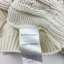 Load image into Gallery viewer, Unisex SPORTSCRAFT, cream cotton cable knit cardigan, EUC, size 1,  