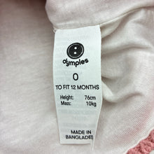 Load image into Gallery viewer, Girls Dymples, pink cotton knit hooded jacket, animal ears, GUC, size 0,  