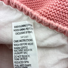 Load image into Gallery viewer, Girls Dymples, pink cotton knit hooded jacket, animal ears, GUC, size 0,  