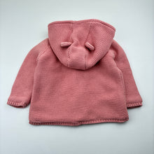 Load image into Gallery viewer, Girls Dymples, pink cotton knit hooded jacket, animal ears, GUC, size 0,  