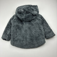 Load image into Gallery viewer, Unisex Tiny Little Wonders, grey zip fleece hooded jacket, GUC, size 1,  