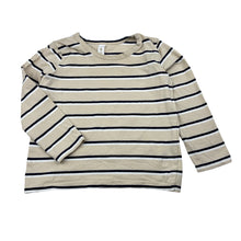 Load image into Gallery viewer, Unisex Dymples, striped organic cotton blend long sleeve t-shirt, GUC, size 2,  
