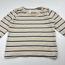 Load image into Gallery viewer, Unisex Dymples, striped organic cotton blend long sleeve t-shirt, GUC, size 2,  