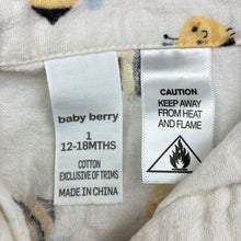 Load image into Gallery viewer, Unisex Baby Berry, flannel cotton pyjama top, bee, GUC, size 1,  