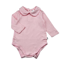 Load image into Gallery viewer, Girls Target, pink cotton long sleeve collared bodysuit, EUC, size 00,  