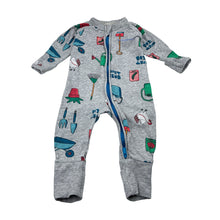 Load image into Gallery viewer, Unisex Bonds, stretch cotton zip romper Wondersuit, wash fade, pilling, FUC, size 000,  