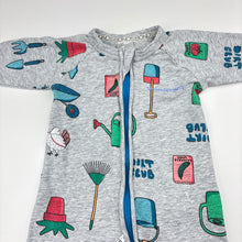 Load image into Gallery viewer, Unisex Bonds, stretch cotton zip romper Wondersuit, wash fade, pilling, FUC, size 000,  