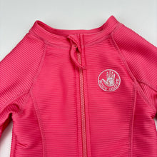 Load image into Gallery viewer, Girls BODY GLOVE, pink ribbed zip rashie suit, embroidered, EUC, size 4,  