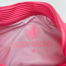 Load image into Gallery viewer, Girls BODY GLOVE, pink ribbed zip rashie suit, embroidered, EUC, size 4,  