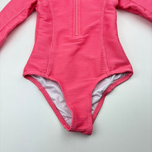 Load image into Gallery viewer, Girls BODY GLOVE, pink ribbed zip rashie suit, embroidered, EUC, size 4,  