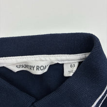 Load image into Gallery viewer, Unisex Country Road, navy cotton polo top, embroidered, GUC, size 3,  