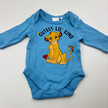 Load image into Gallery viewer, Unisex Disney, Simba (The Lion King) cotton long sleeve bodysuit, GUC, size 0000,  