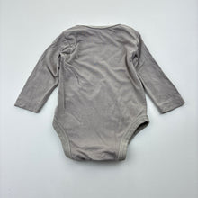 Load image into Gallery viewer, Unisex Bambooloui, grey bamboo blend long sleeve bodysuit, heart, FUC, size 000,  