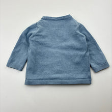 Load image into Gallery viewer, Unisex Dymples, blue cotton cable knit cardigan, FUC, size 000,  