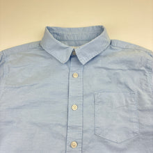 Load image into Gallery viewer, Unisex Mango, blue cotton long sleeve shirt, mark back left sleeve, FUC, size 10,  
